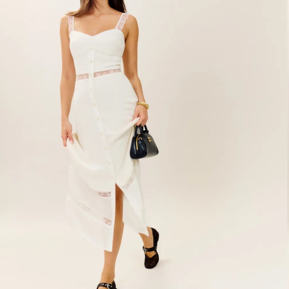 Reformation Wynton Dress Ivory - Picture 3 of 7